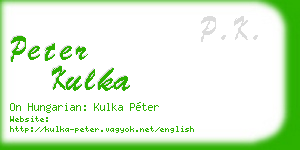 peter kulka business card