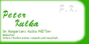 peter kulka business card